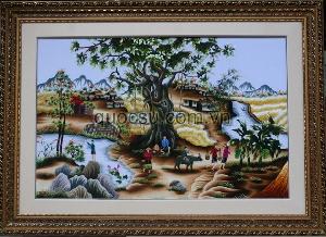 Tranh thêu tay Làng quê 2 - QS.r-038